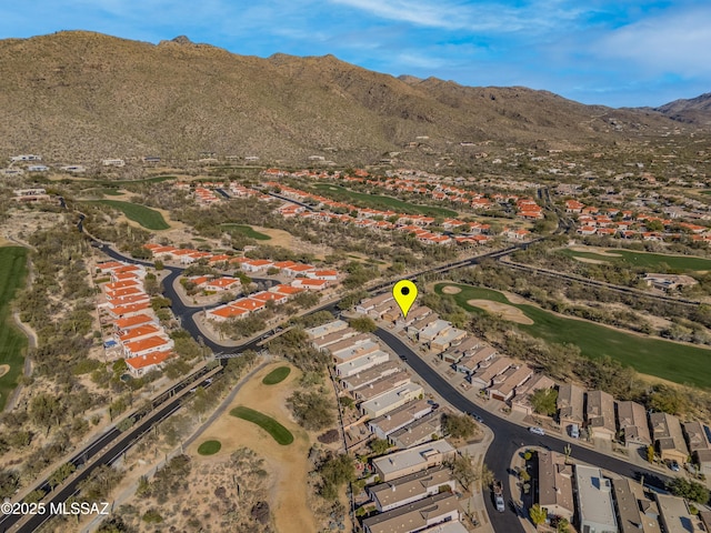 aerial view featuring a mountain view