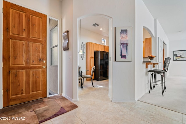 view of tiled entrance foyer