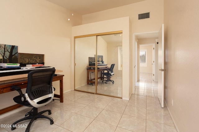 view of tiled office