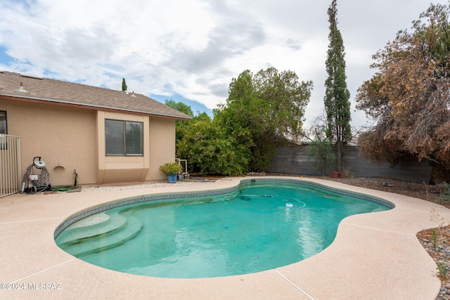 view of swimming pool featuring a patio