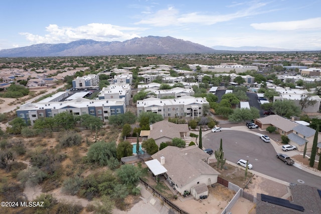 drone / aerial view with a mountain view