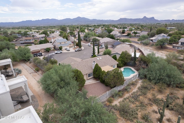 bird's eye view featuring a mountain view