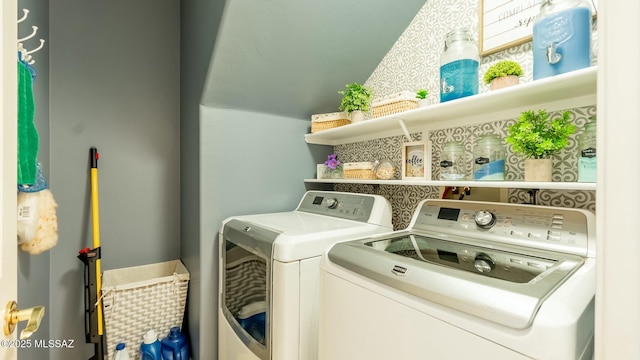 laundry area featuring separate washer and dryer