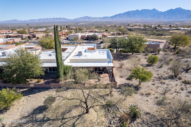 bird's eye view with a mountain view