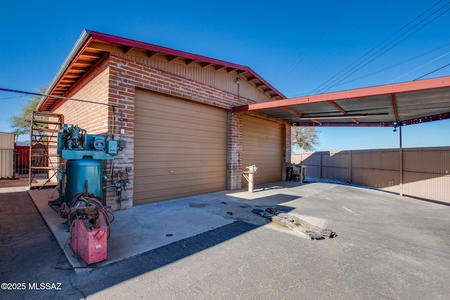 view of garage