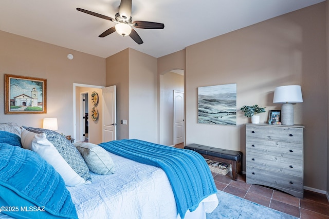 bedroom featuring ceiling fan