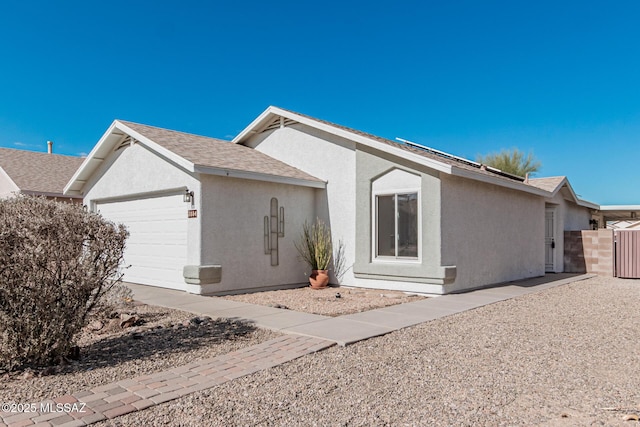 exterior space with a garage