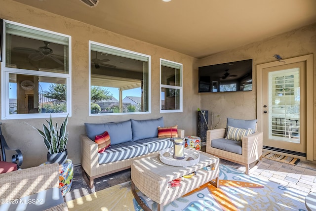 view of patio / terrace with an outdoor living space