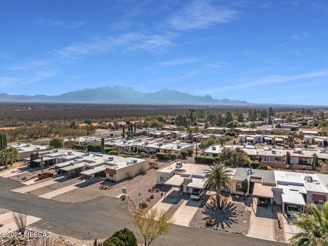 aerial view with a mountain view