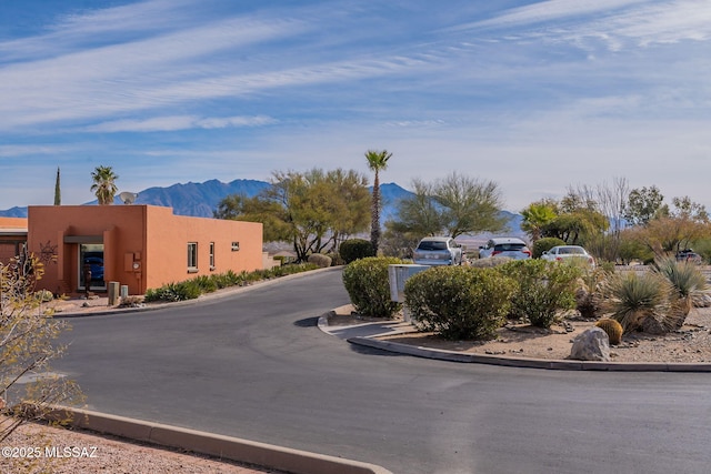 view of street with a mountain view