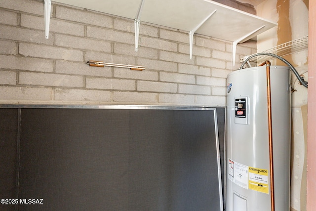 utility room featuring electric water heater