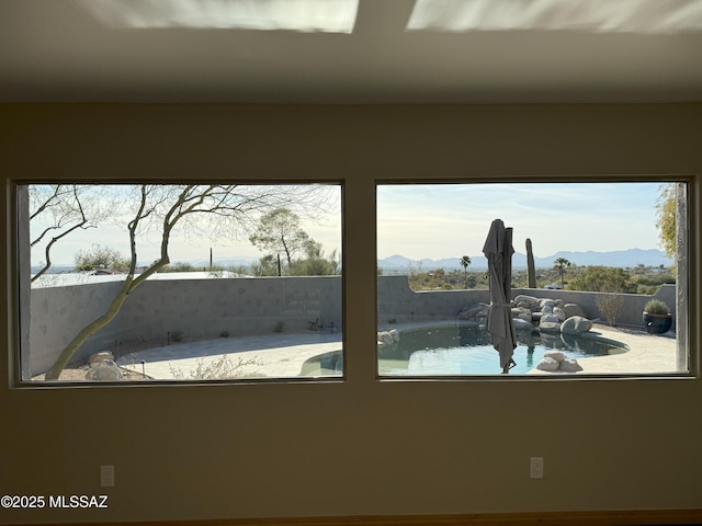 room details with a mountain view