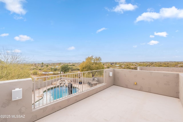 balcony with a patio area