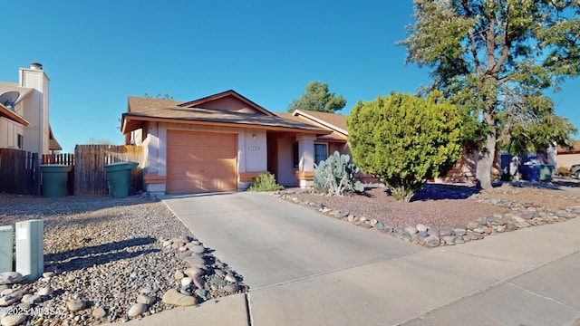 ranch-style home with a garage