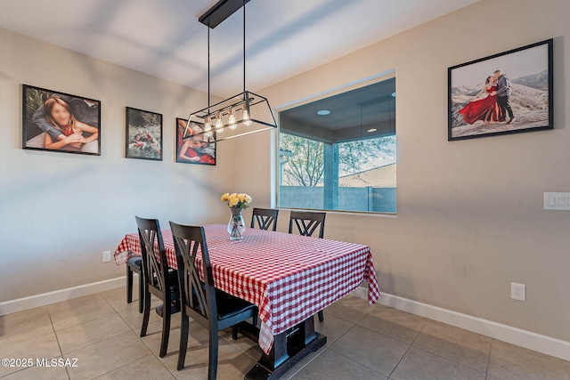 view of tiled dining area