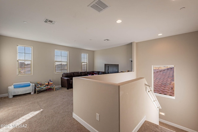 interior space with light colored carpet