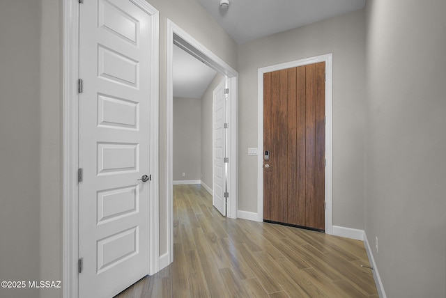 hall featuring light hardwood / wood-style floors