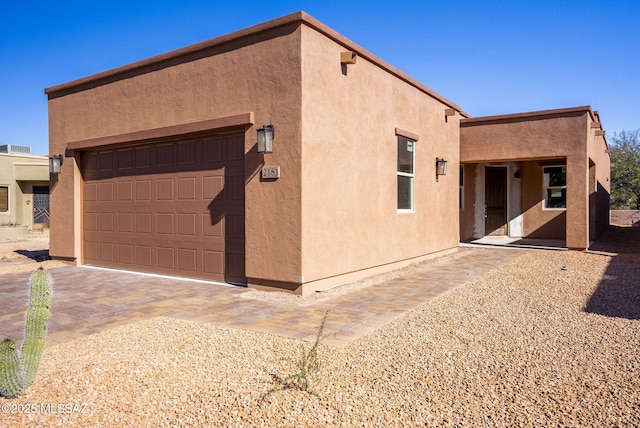 exterior space featuring a garage