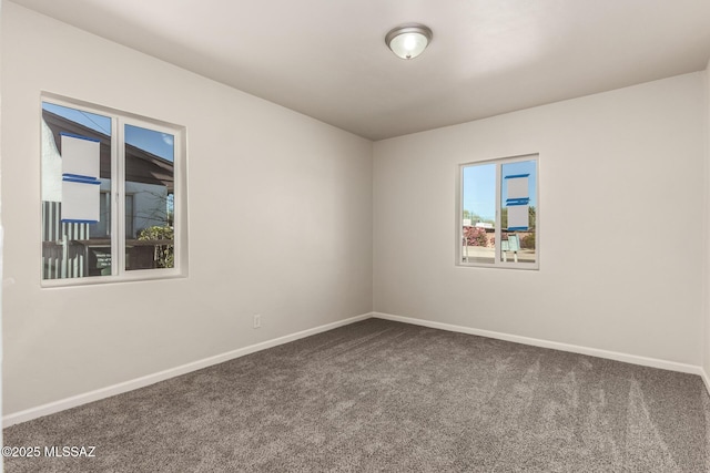 unfurnished room with carpet and a healthy amount of sunlight