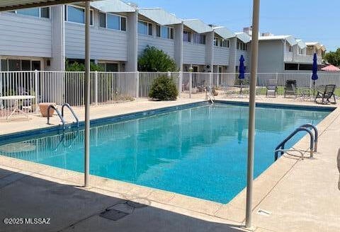 view of swimming pool featuring a patio