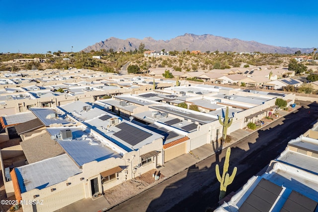 birds eye view of property featuring a residential view and a mountain view