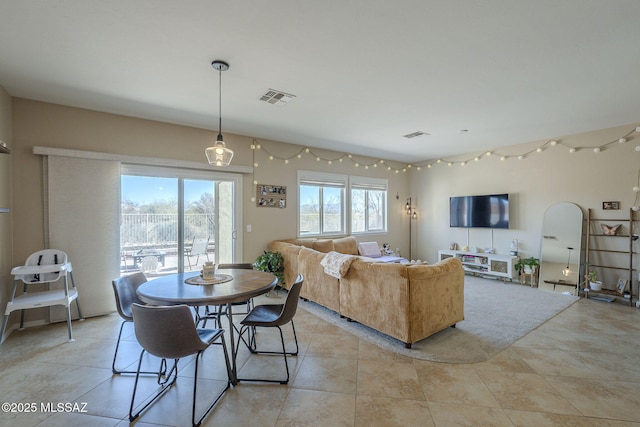 view of tiled dining space