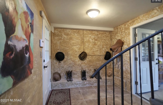 interior space featuring tile patterned flooring