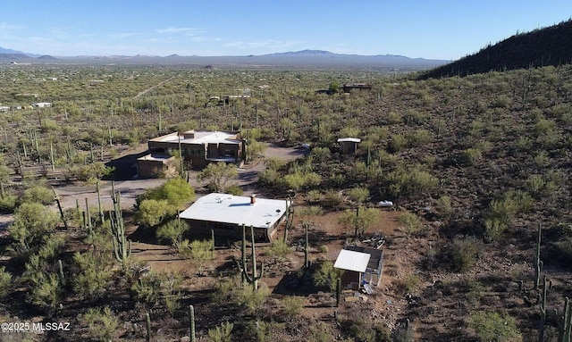 aerial view with a mountain view