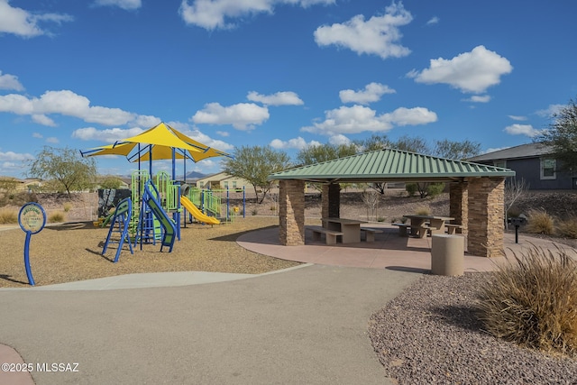 view of play area with a gazebo