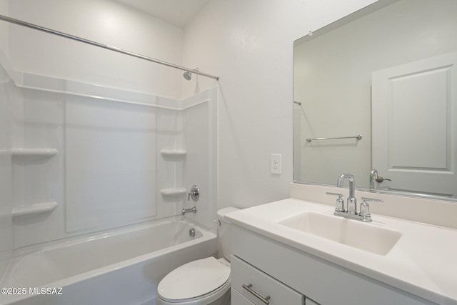 full bathroom featuring vanity, toilet, and shower / bath combination