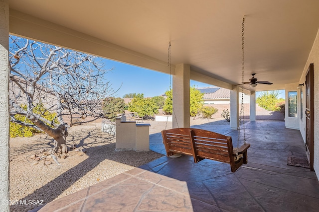 view of patio / terrace with ceiling fan