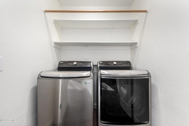 laundry room featuring washer and dryer