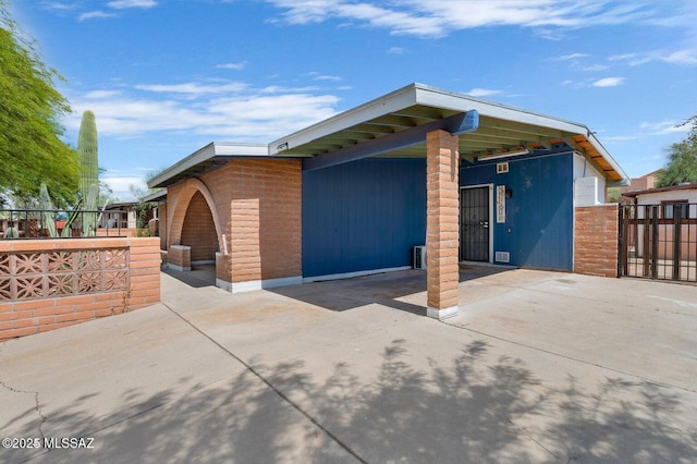 view of garage