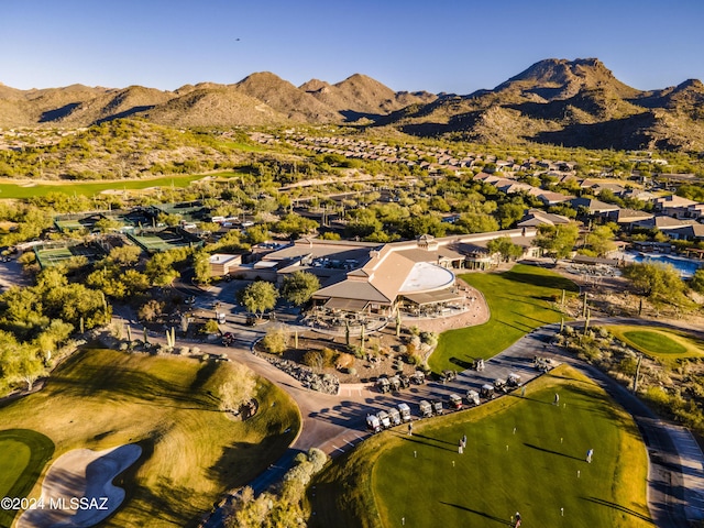 bird's eye view featuring a mountain view