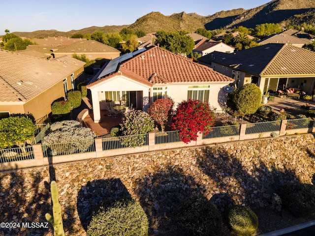 exterior space with a mountain view