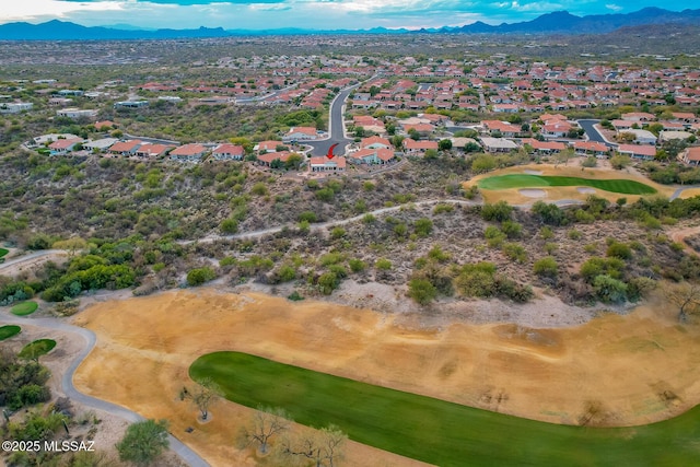 bird's eye view featuring a mountain view