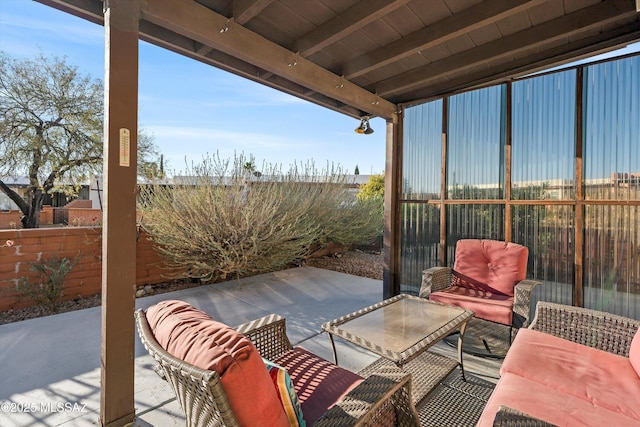 view of patio / terrace featuring an outdoor hangout area