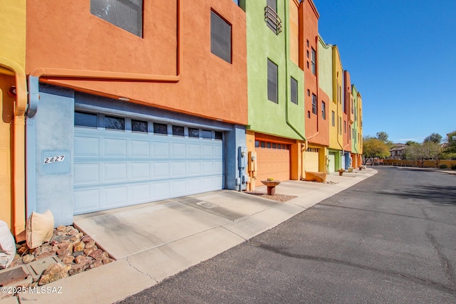 view of property featuring a garage