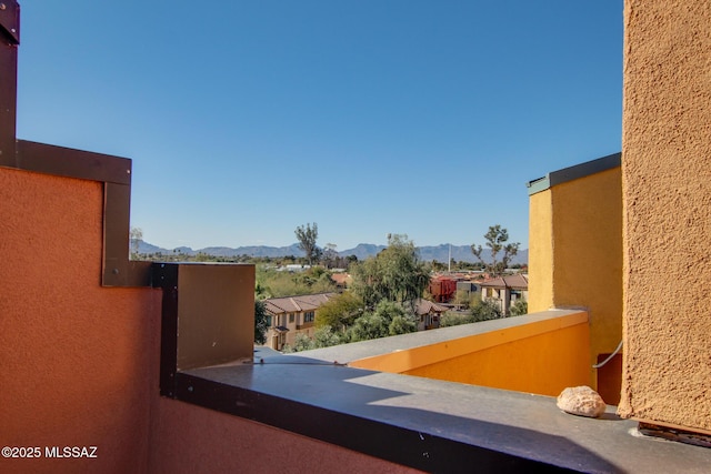 balcony with a mountain view