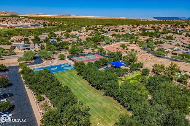 bird's eye view with a mountain view