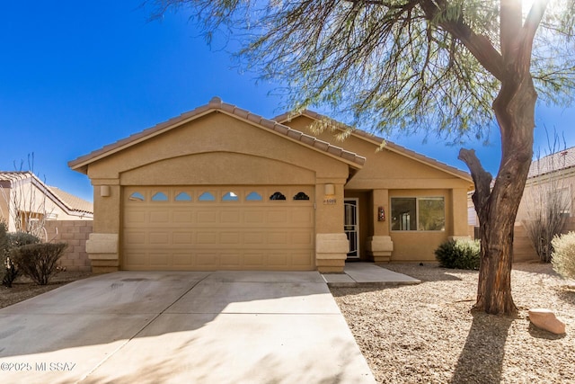 view of front of house with a garage