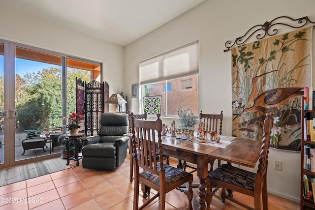 view of tiled dining space