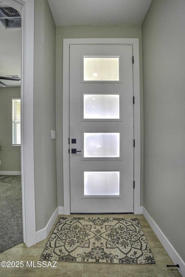 entryway with light wood-type flooring