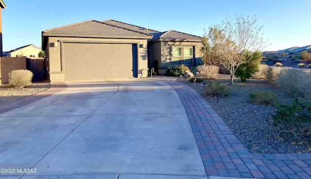 single story home featuring a garage