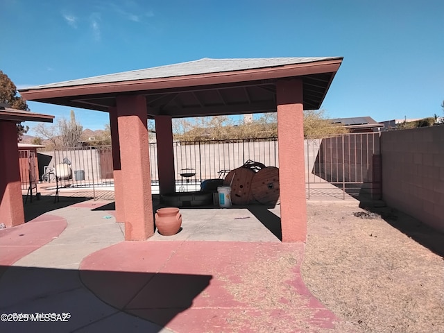 view of patio / terrace featuring a gazebo