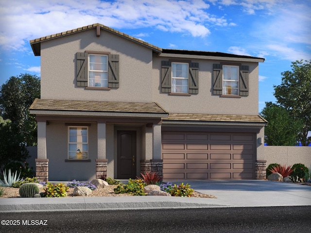 view of front facade with a garage