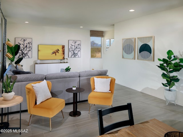 interior space with recessed lighting