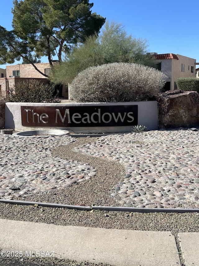 view of community sign