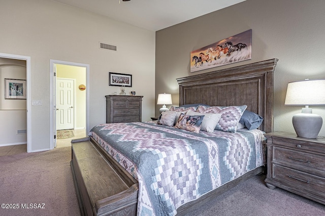 bedroom featuring carpet