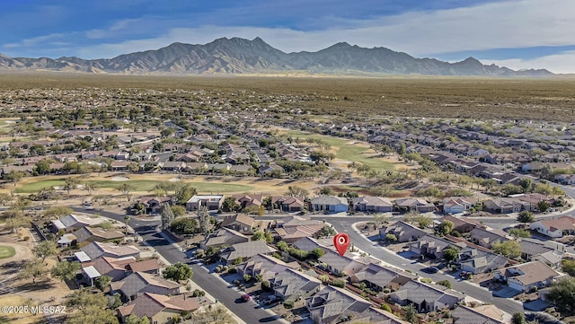 aerial view with a mountain view